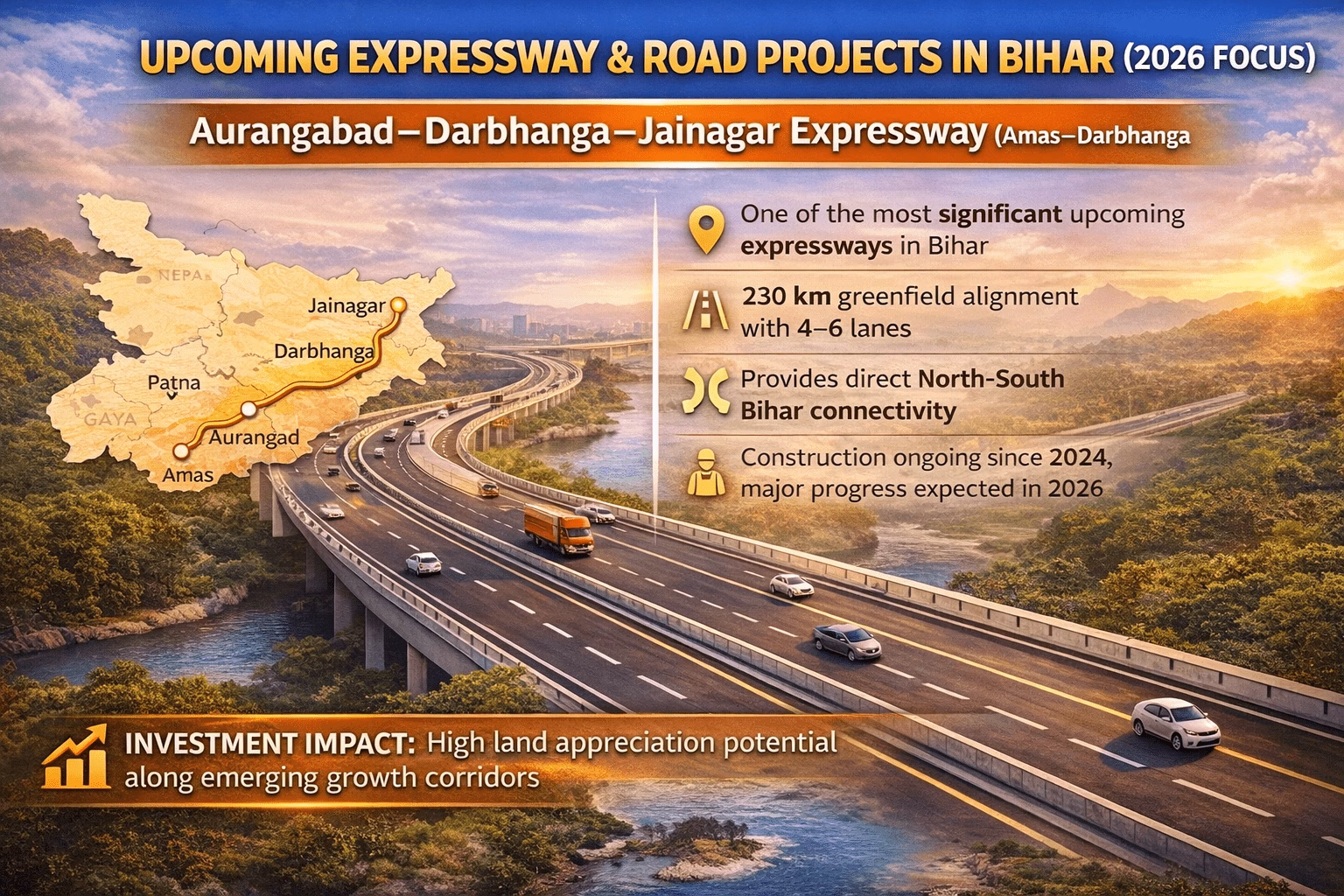 Upcoming Expressway & Road Projects in Bihar (2026 Focus)